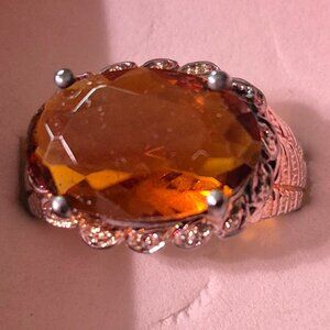 Citrine, 925, November birth stone. size 9 ring.